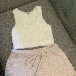 POL brand plush long shorts/top